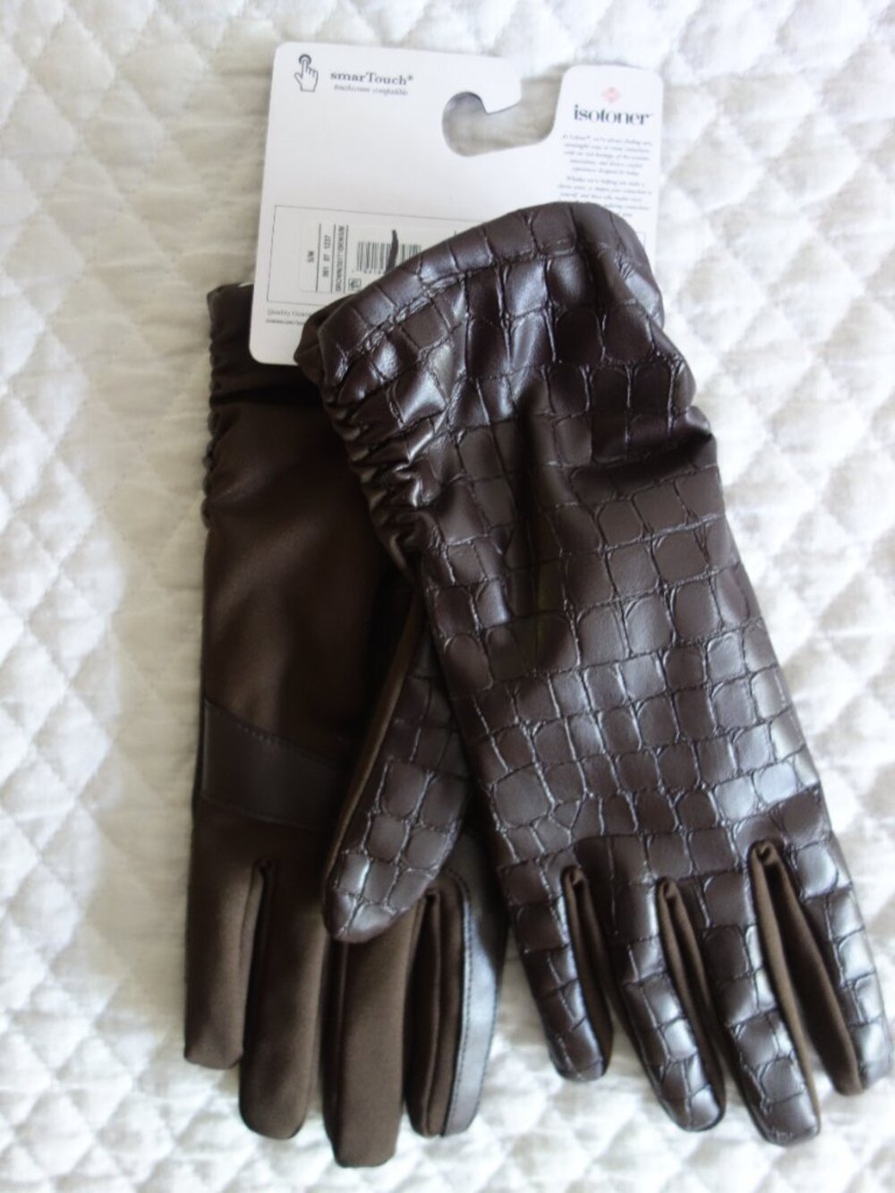 NWT $50 Two Pairs (Black/Brown) of Isotoner Gloves – S/M - Picture 4 of 9